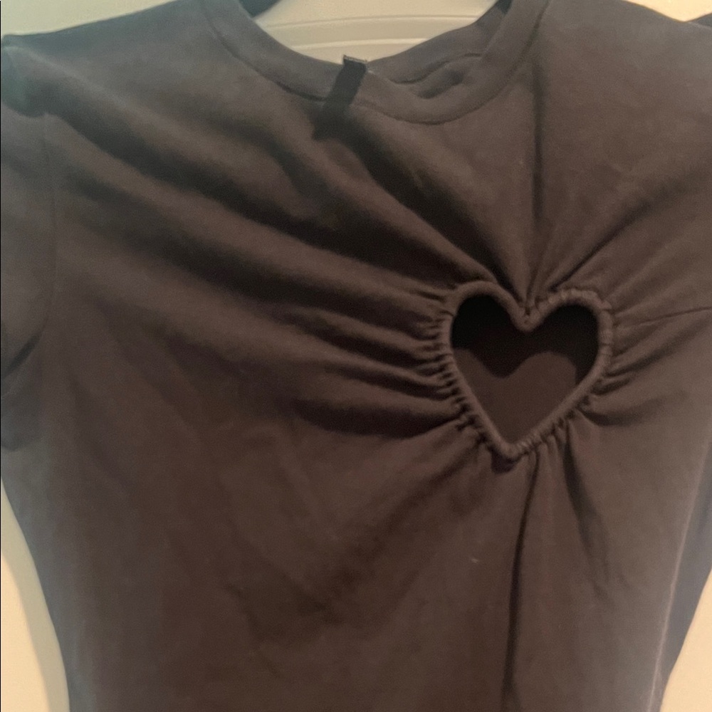 SKIMS Black Tee dress with Heart Cutout